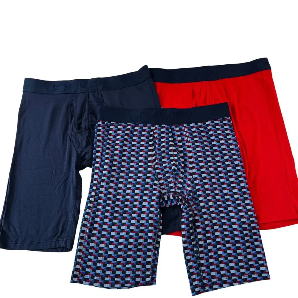 Jockey Boxer Brief Underwear men's size Small Red Blue
